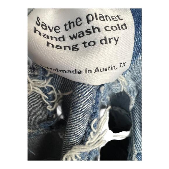 Artisan Upcycled Women’s Jean Jacket Denim Blue Cotton Western Boho M L Cropped - Picture 9 of 9